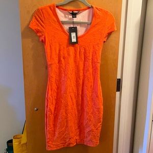 NWT Armani Exchange Bodycon Dress Coral XS